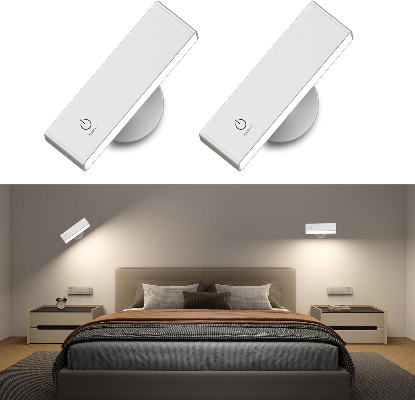 Rechargeable 360° Magnetic Wall Sconce & Portable Flashlight (2-Pack)