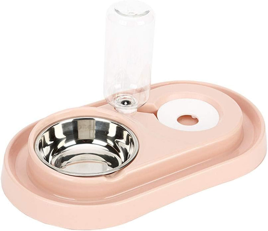 2-in-1 Automatic Gravity Waterer & Stainless Steel Food Bowl Set