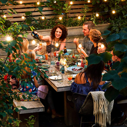 50-Foot Shatterproof LED Globe String Lights | Dimmable Camp & Awning Bistro Lights