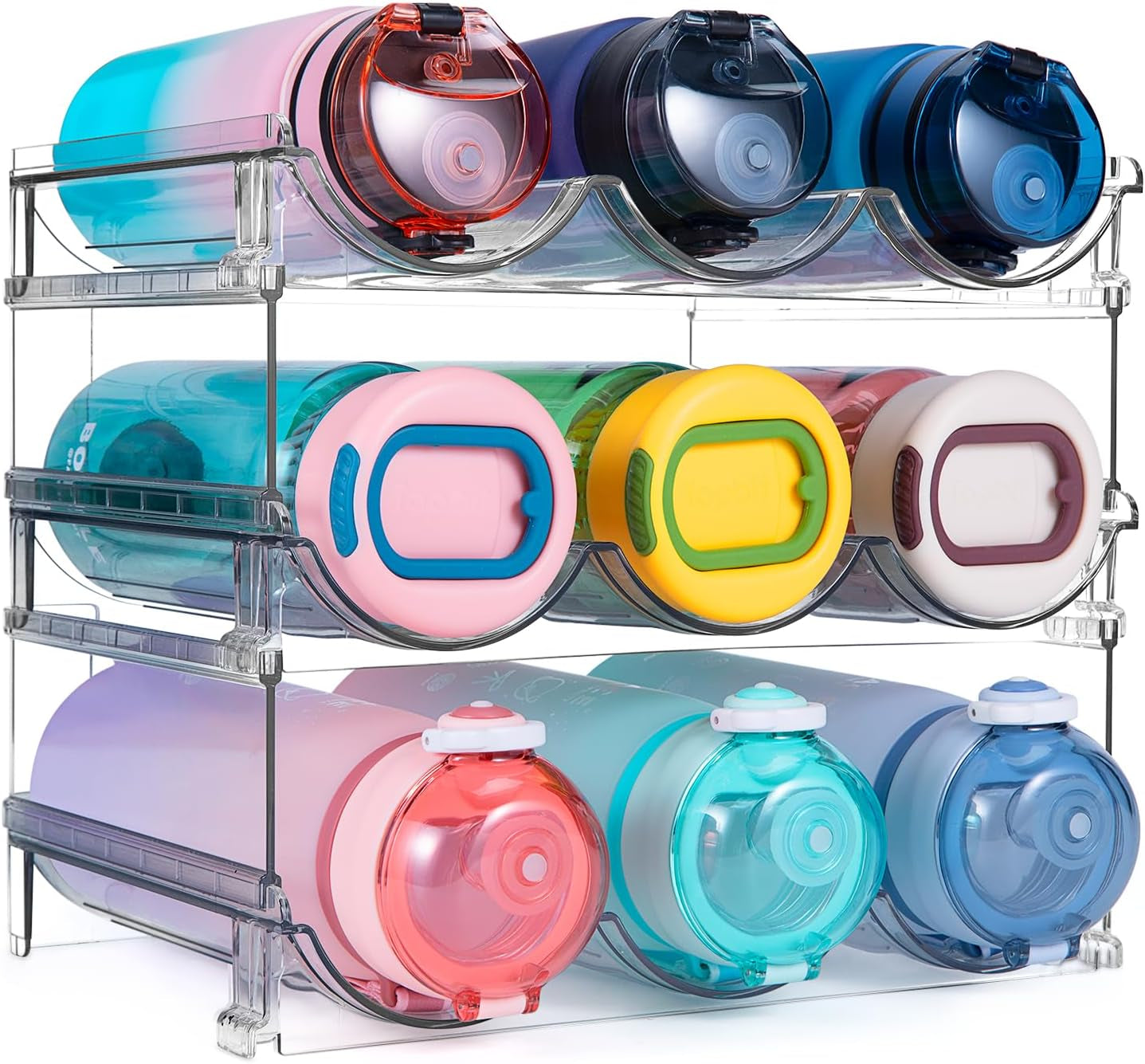 2-Pack Stackable Water Bottle Organizer | Space-Saving RV Cabinet Storage