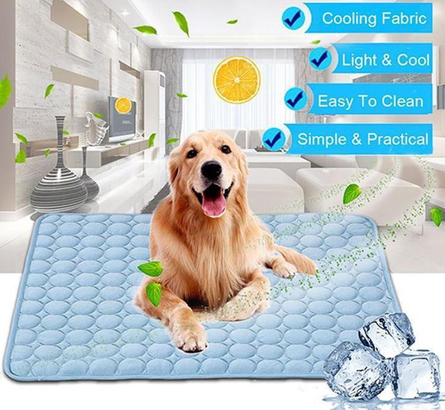 Portable Ice Silk Pet Cooling Mat | Summer Travel Bed for Camp Dogs & Cats