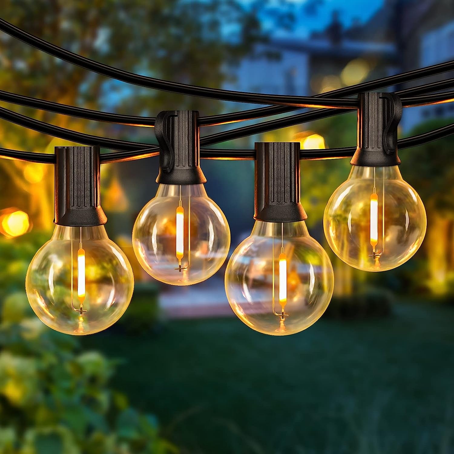 50-Foot Shatterproof LED Globe String Lights | Dimmable Camp & Awning Bistro Lights