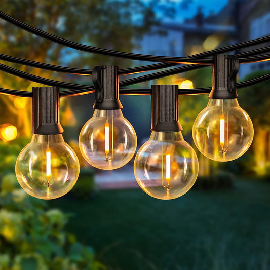 50-Foot Shatterproof LED Globe String Lights | Dimmable Camp & Awning Bistro Lights