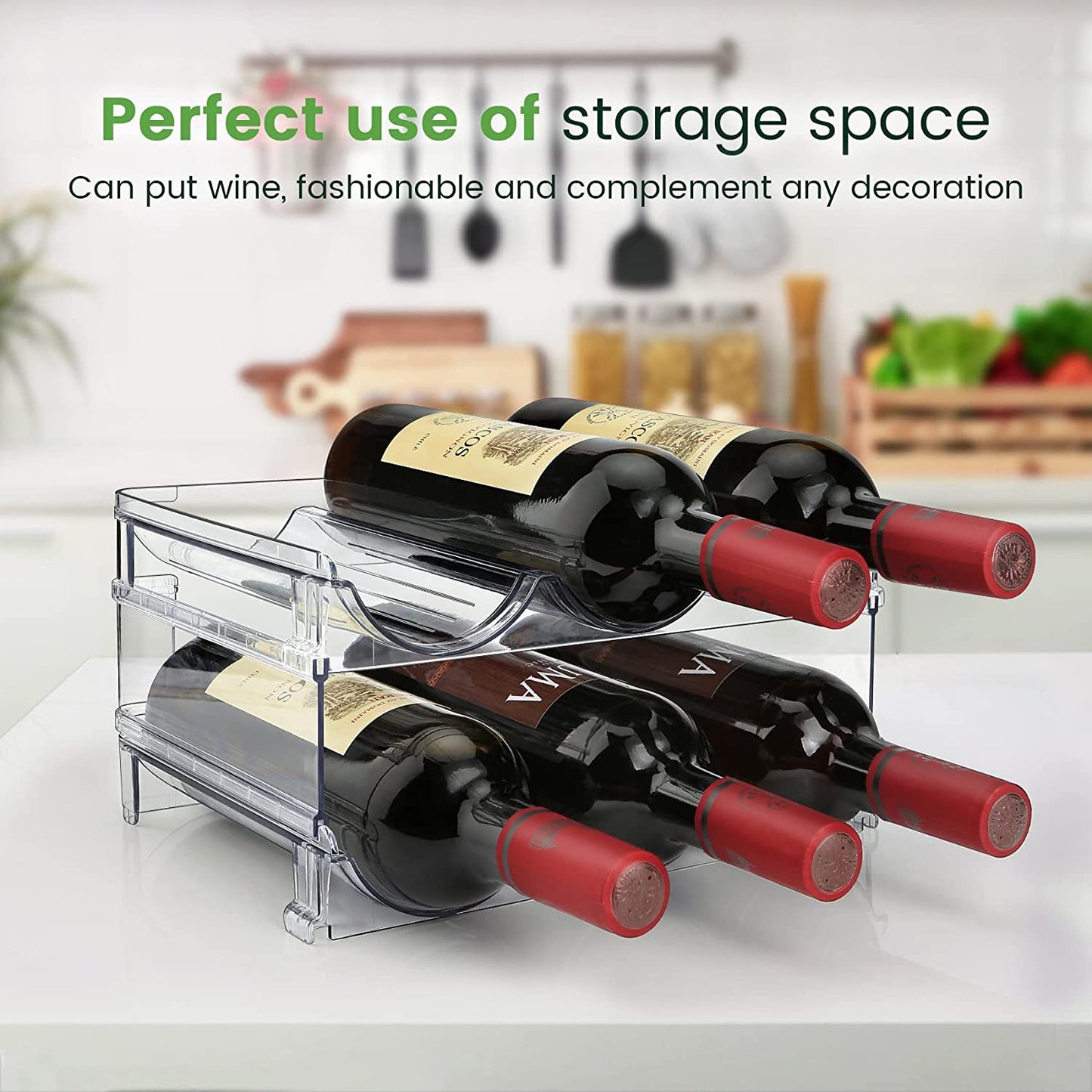 2-Pack Stackable Water Bottle Organizer | Space-Saving RV Cabinet Storage