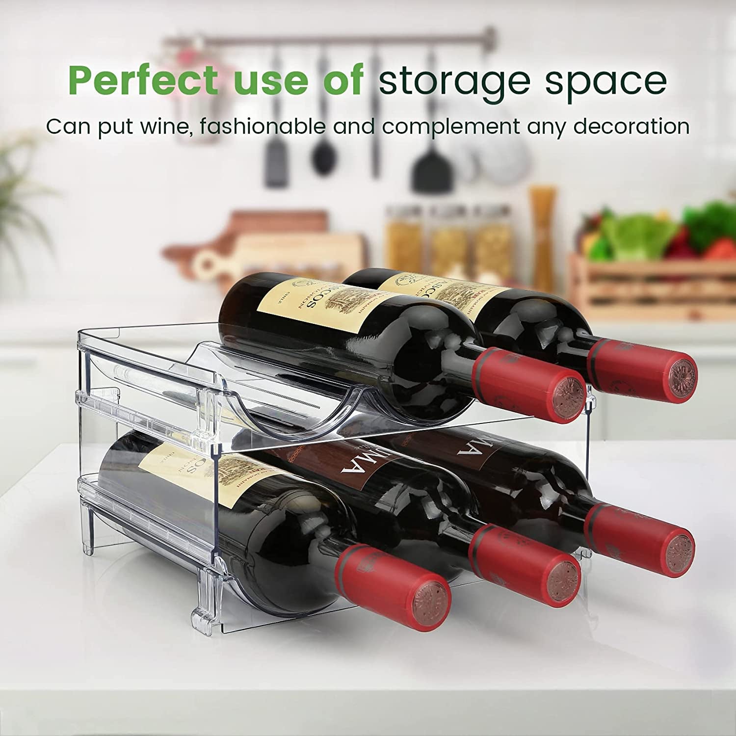 2-Pack Stackable Water Bottle Organizer | Space-Saving RV Cabinet Storage