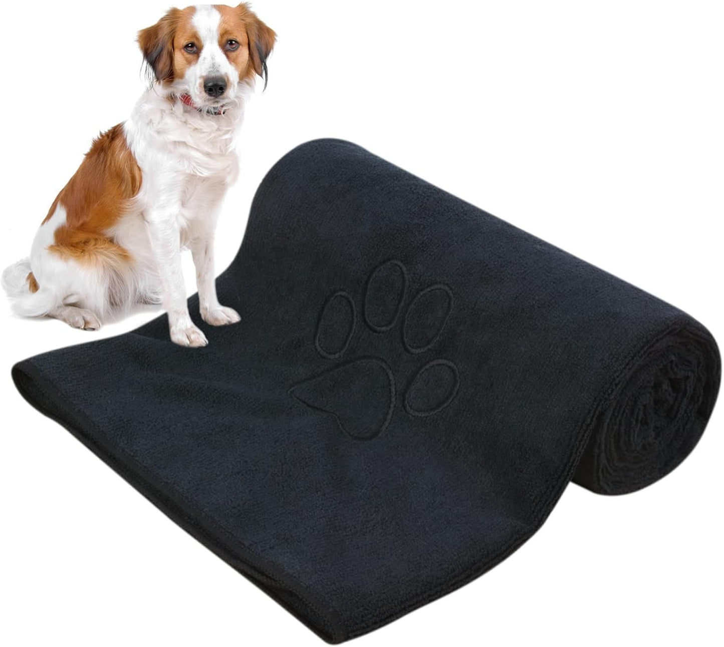 Dog Towel Super Absorbent Pet Bath Towel Microfiber Dog Drying Towel for Small, Medium, Large Dogs and Cats 30Inch X 50Inch Purple
