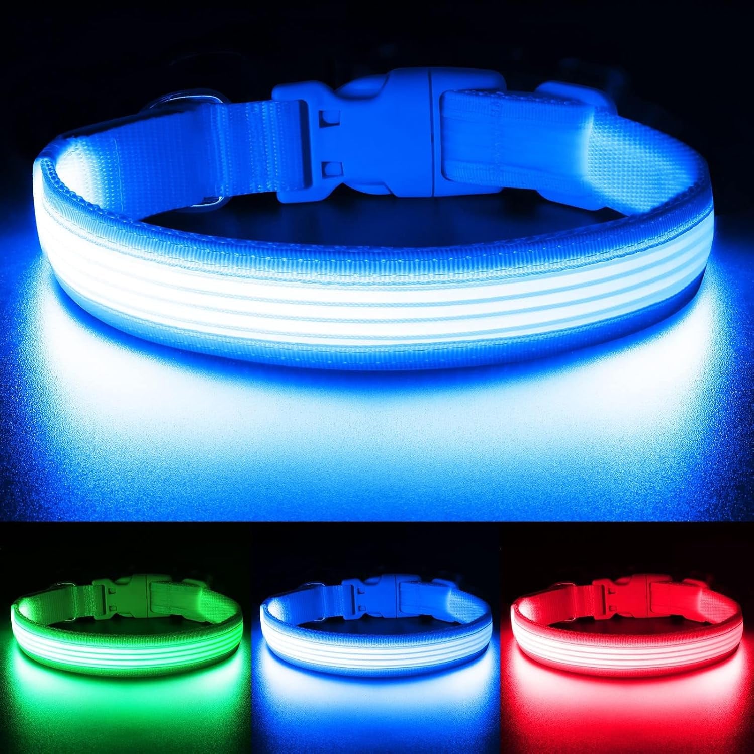 Bright Trails LED Glowing Dog Collar – USB Rechargeable & Weatherproof Safety Light