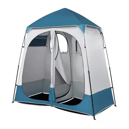 Portable 2-Person Pop-Up Privacy Tent | Blue Camp Changing Room & Shower Shelter