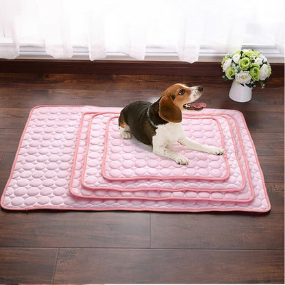 Portable Ice Silk Pet Cooling Mat | Summer Travel Bed for Camp Dogs & Cats