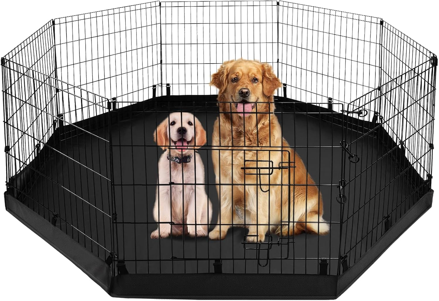 Happy Camper Portable Pet Playpen – Foldable 8-Panel Exercise Pen with Waterproof Base