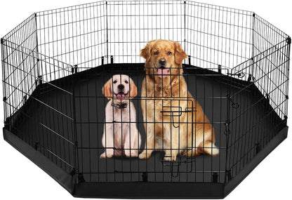 Happy Camper Portable Pet Playpen – Foldable 8-Panel Exercise Pen with Waterproof Base