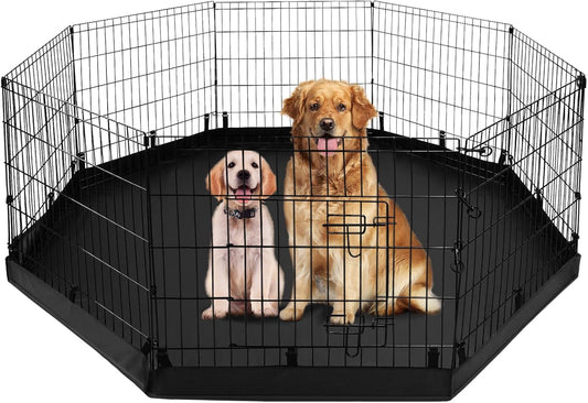 Happy Camper Portable Pet Playpen – Foldable 8-Panel Exercise Pen with Waterproof Base