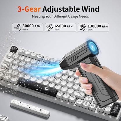 130,000 RPM Cordless Compressed Air Duster | Rechargeable RV & Tech Cleaning Blower