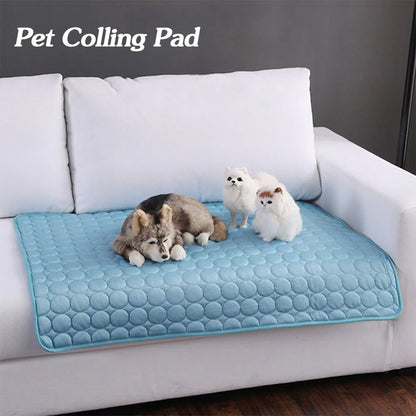 Portable Ice Silk Pet Cooling Mat | Summer Travel Bed for Camp Dogs & Cats