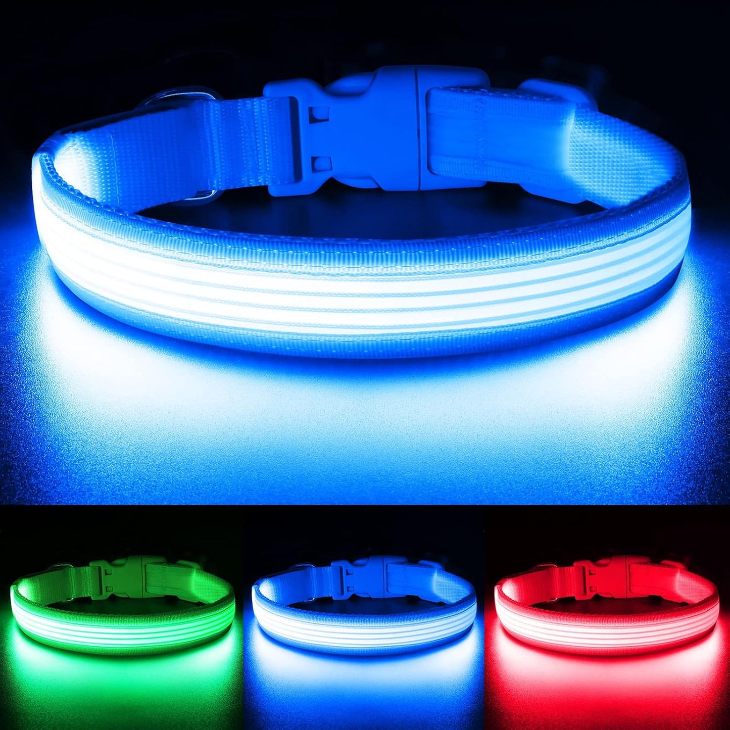 Bright Trails LED Glowing Dog Collar – USB Rechargeable & Weatherproof Safety Light
