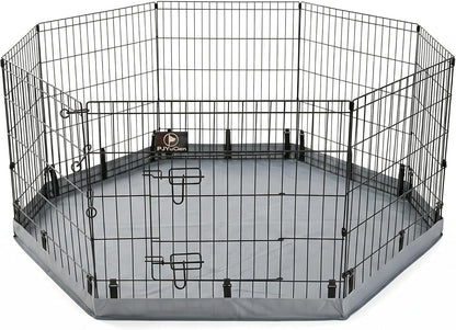 Happy Camper Portable Pet Playpen – Foldable 8-Panel Exercise Pen with Waterproof Base
