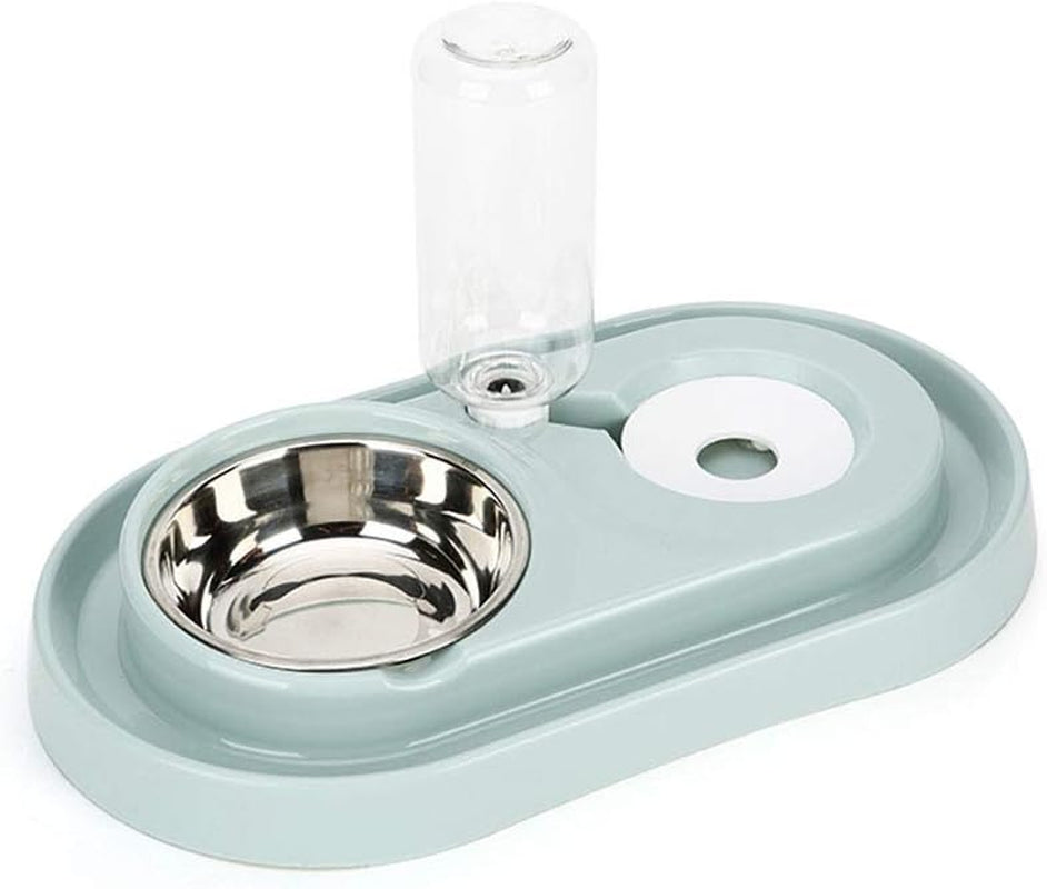 2-in-1 Automatic Gravity Waterer & Stainless Steel Food Bowl Set