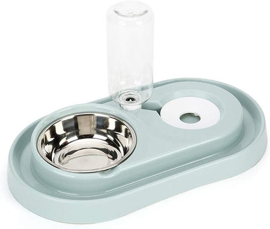 2-in-1 Automatic Gravity Waterer & Stainless Steel Food Bowl Set