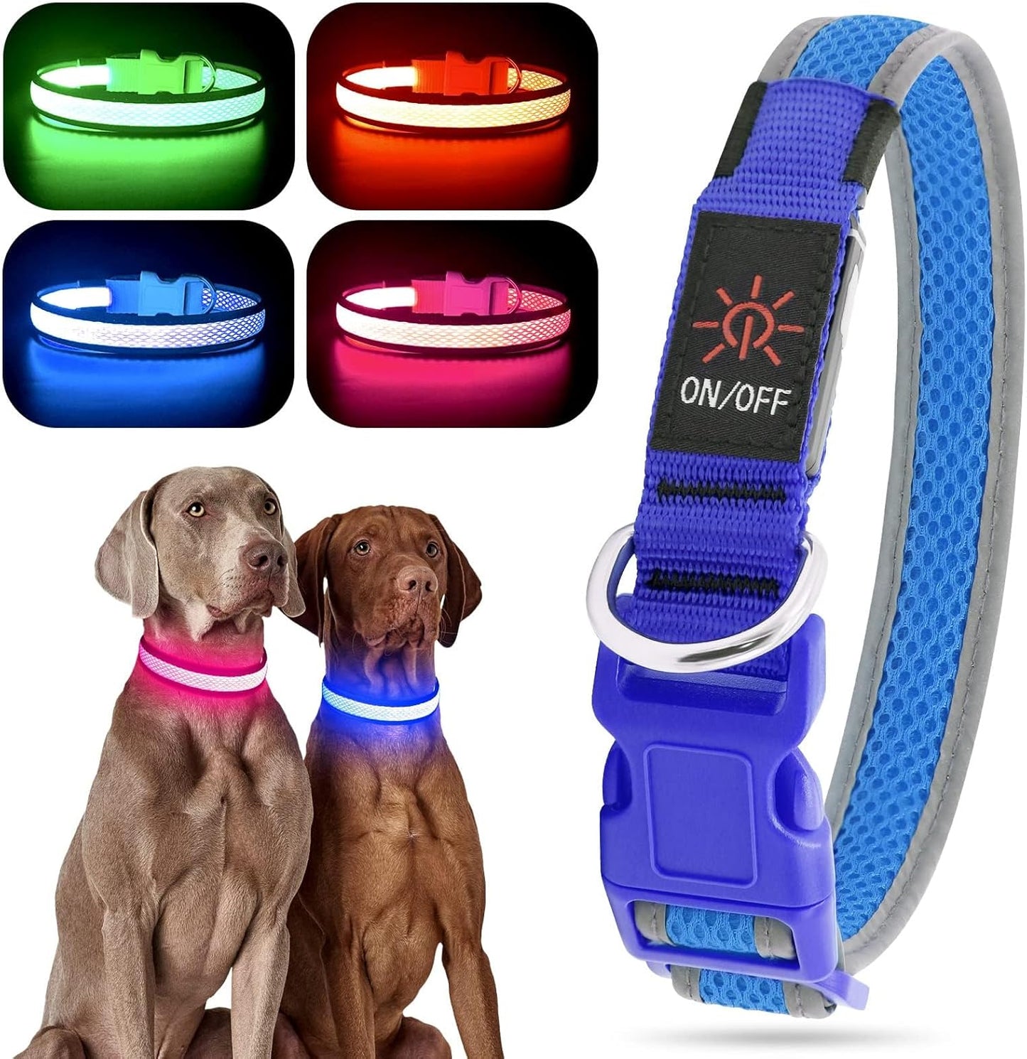 Bright Trails LED Glowing Dog Collar – USB Rechargeable & Weatherproof Safety Light