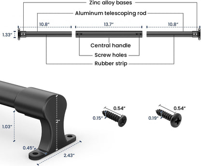 Adjustable RV Screen Door Handle & Grab Bar | Heavy-Duty Camper Door Protector (Black)