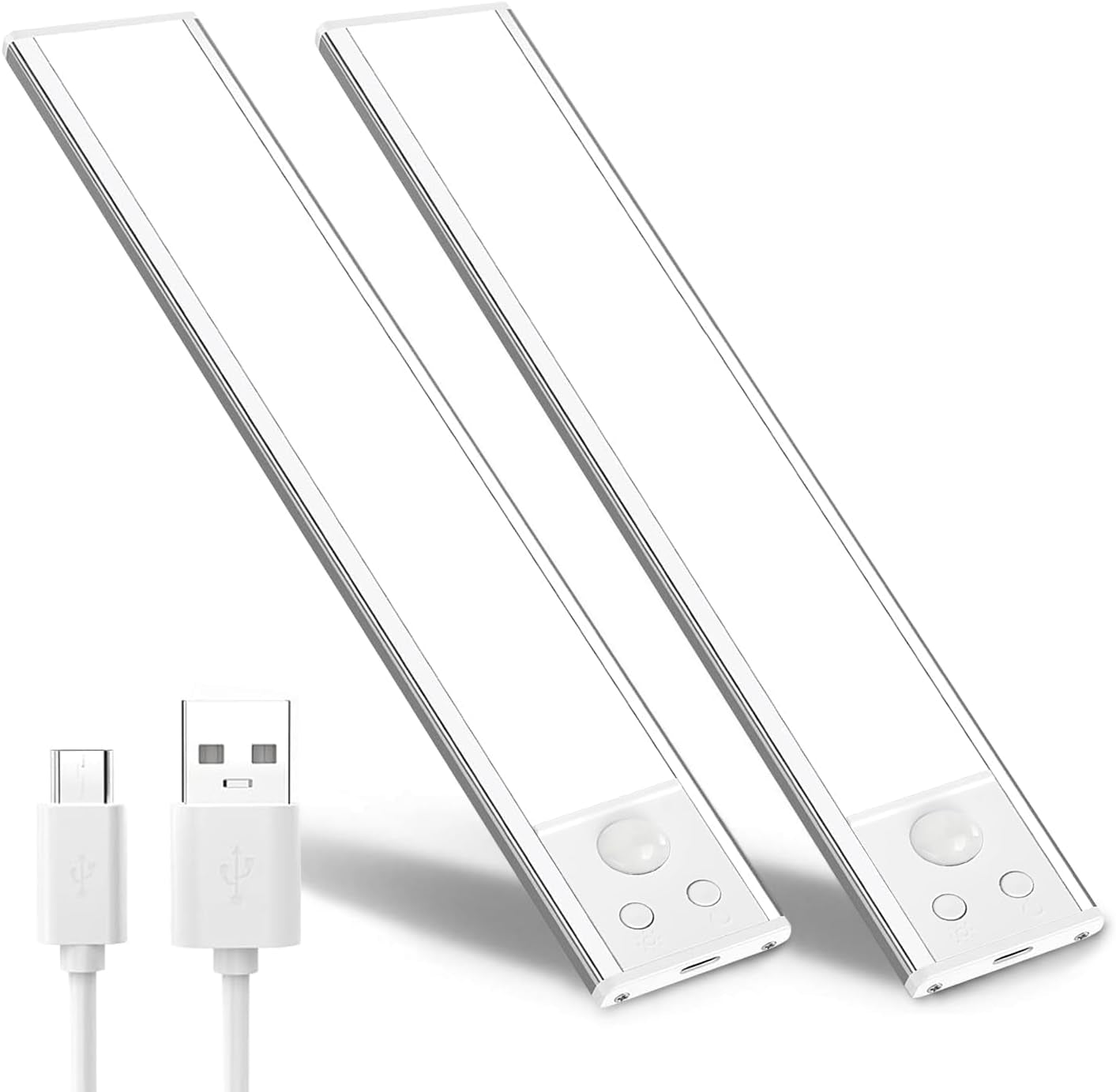 2-Pack Motion Activated RV Step Lights | USB Rechargeable 48-LED Camper Stair Lighting