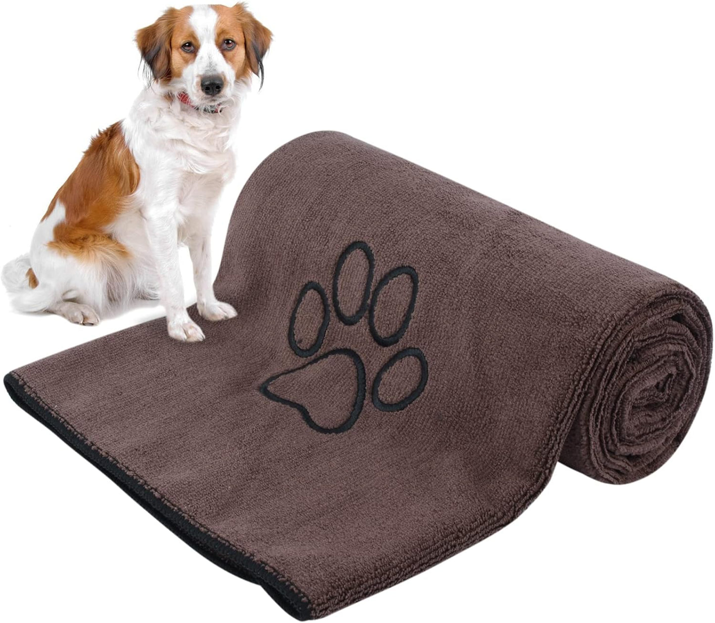 Dog Towel Super Absorbent Pet Bath Towel Microfiber Dog Drying Towel for Small, Medium, Large Dogs and Cats 30Inch X 50Inch Purple