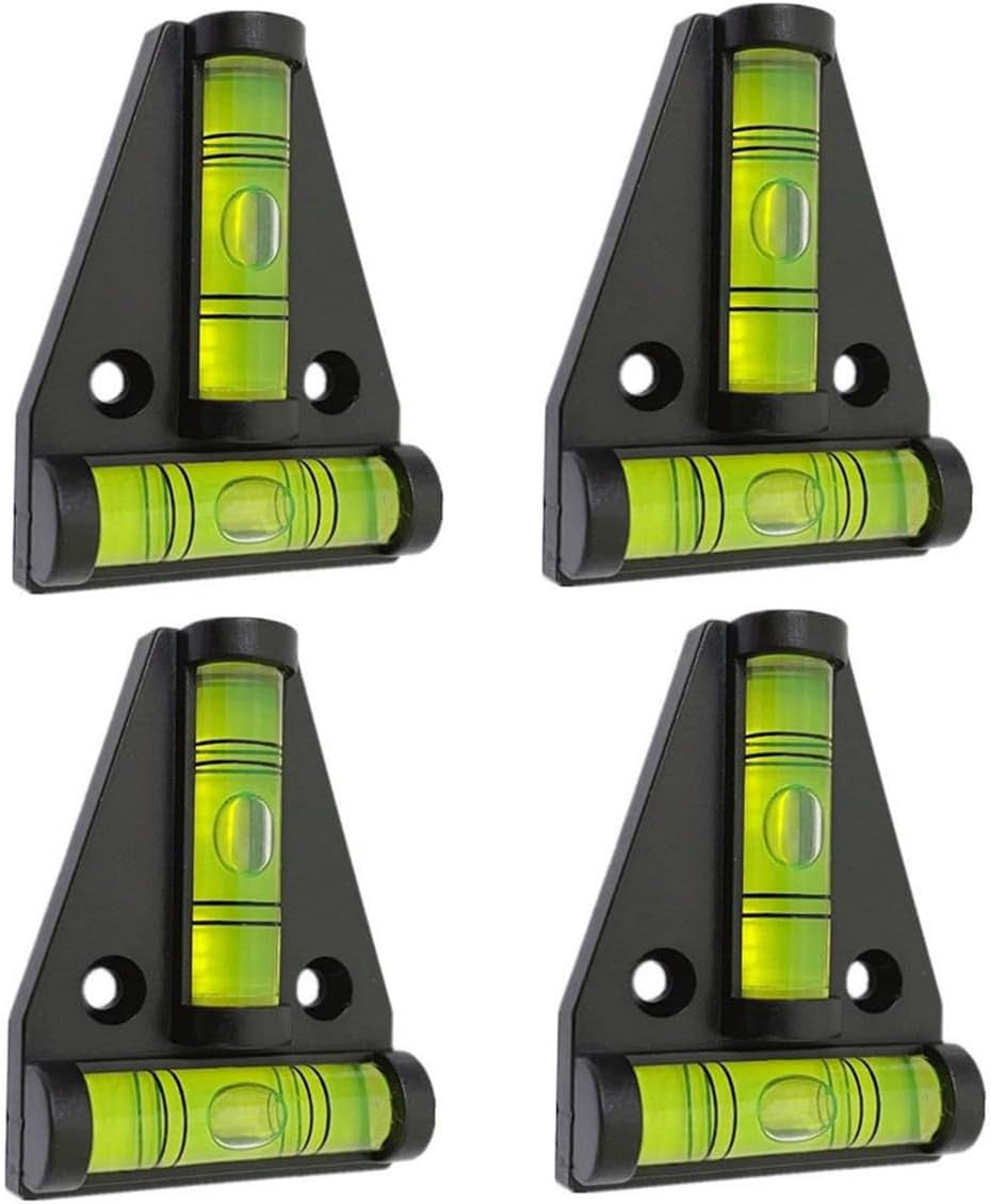 4-Pack Magnetic T-Type RV Levelers | 2-Way Mount Camper Bubble Levels