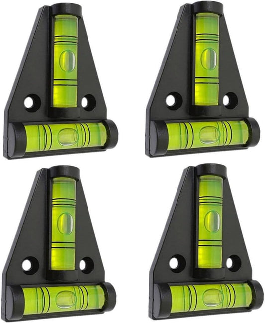 4-Pack Magnetic T-Type RV Levelers | 2-Way Mount Camper Bubble Levels