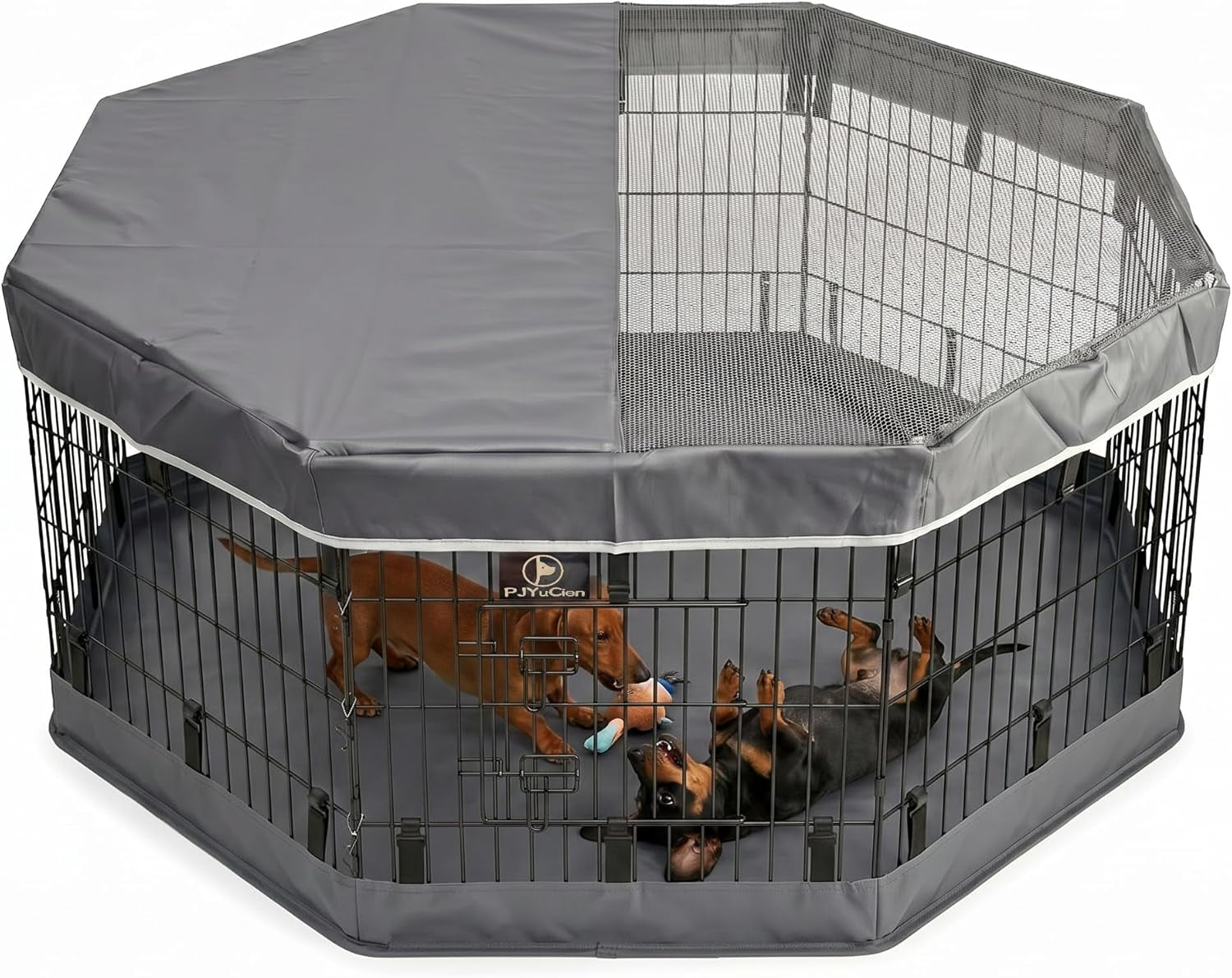 Happy Camper Portable Pet Playpen – Foldable 8-Panel Exercise Pen with Waterproof Base