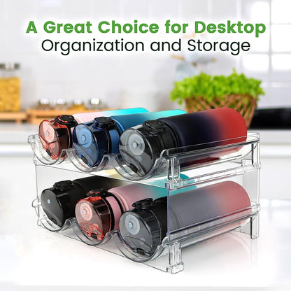 2-Pack Stackable Water Bottle Organizer | Space-Saving RV Cabinet Storage
