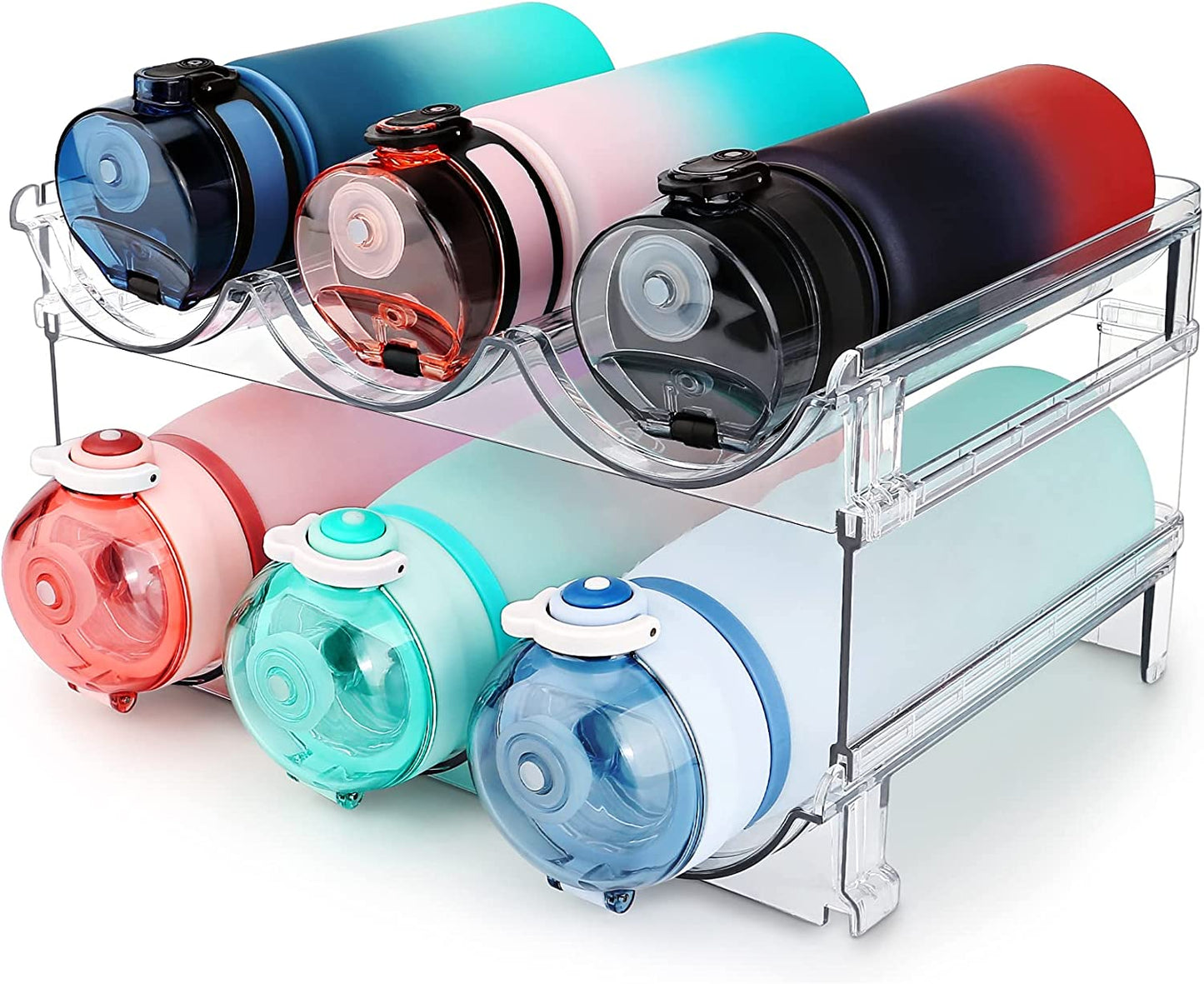 2-Pack Stackable Water Bottle Organizer | Space-Saving RV Cabinet Storage