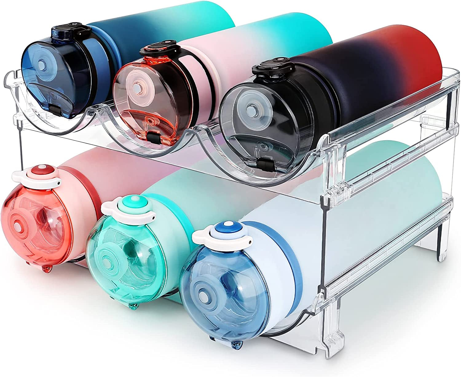 2-Pack Stackable Water Bottle Organizer | Space-Saving RV Cabinet Storage
