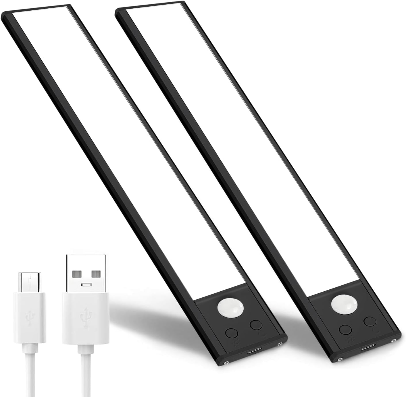 2-Pack Motion Activated RV Step Lights | USB Rechargeable 48-LED Camper Stair Lighting