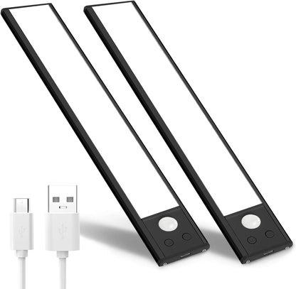 2-Pack Motion Activated RV Step Lights | USB Rechargeable 48-LED Camper Stair Lighting