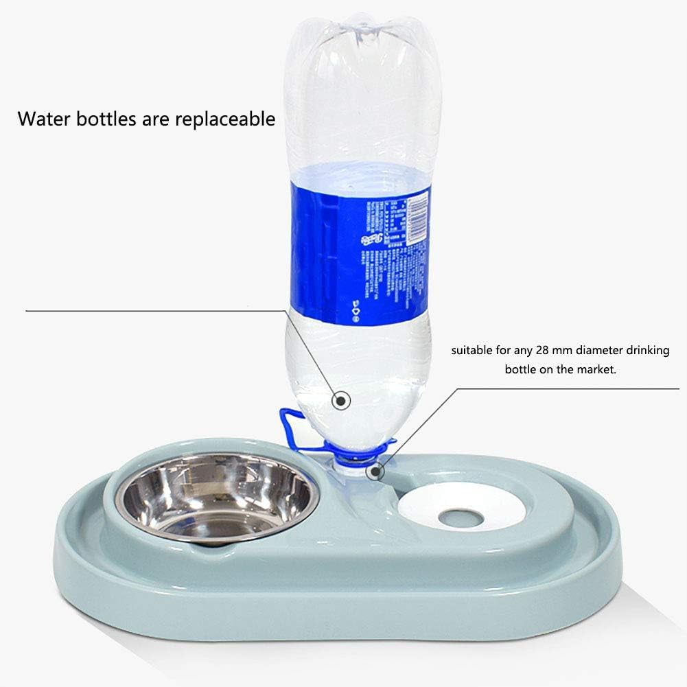 2-in-1 Automatic Gravity Waterer & Stainless Steel Food Bowl Set