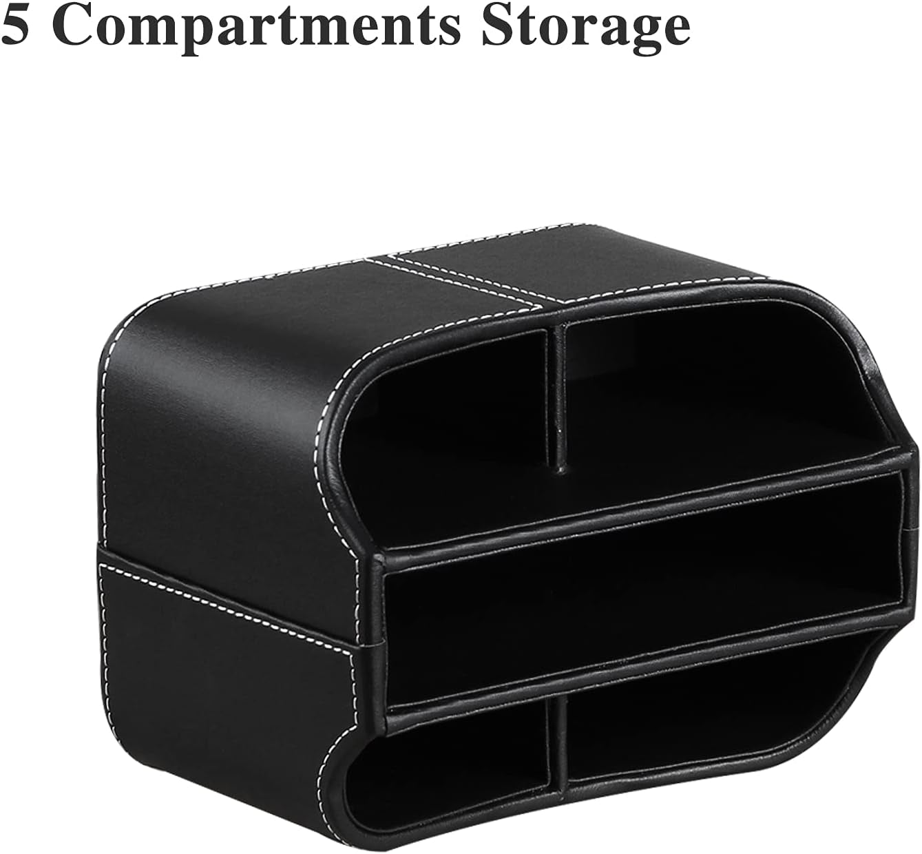 360° Rotating Leather Remote Control Caddy | RV & Camper Tabletop Organizer