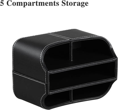 360° Rotating Leather Remote Control Caddy | RV & Camper Tabletop Organizer