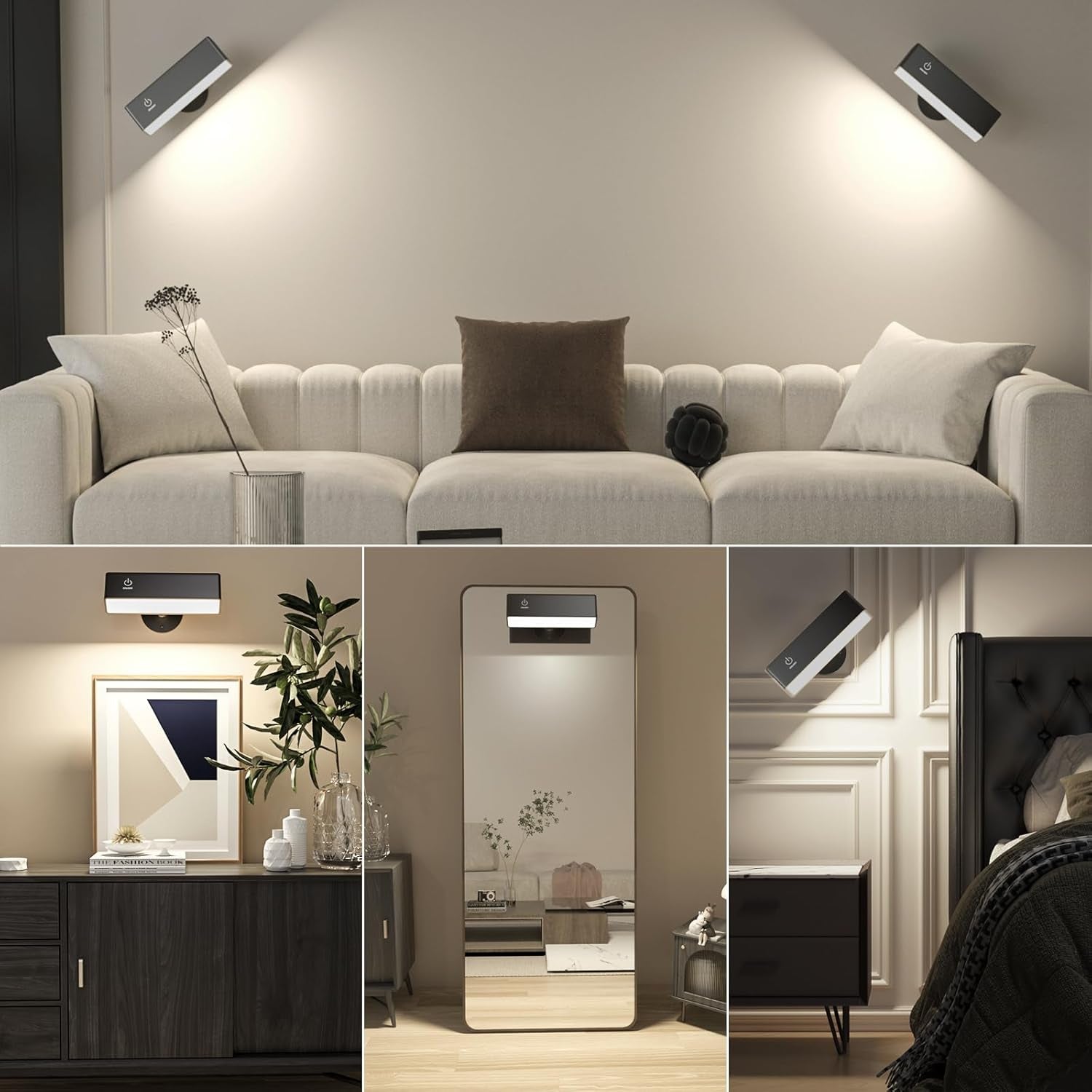 Rechargeable 360° Magnetic Wall Sconce & Portable Flashlight (2-Pack)
