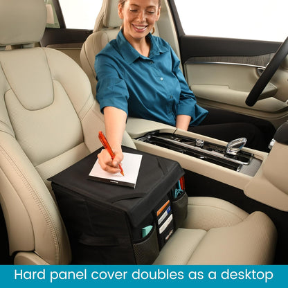 Front Seat Car Office Organizer & Mobile Desk | Truck & Van Storage with Filing Dividers