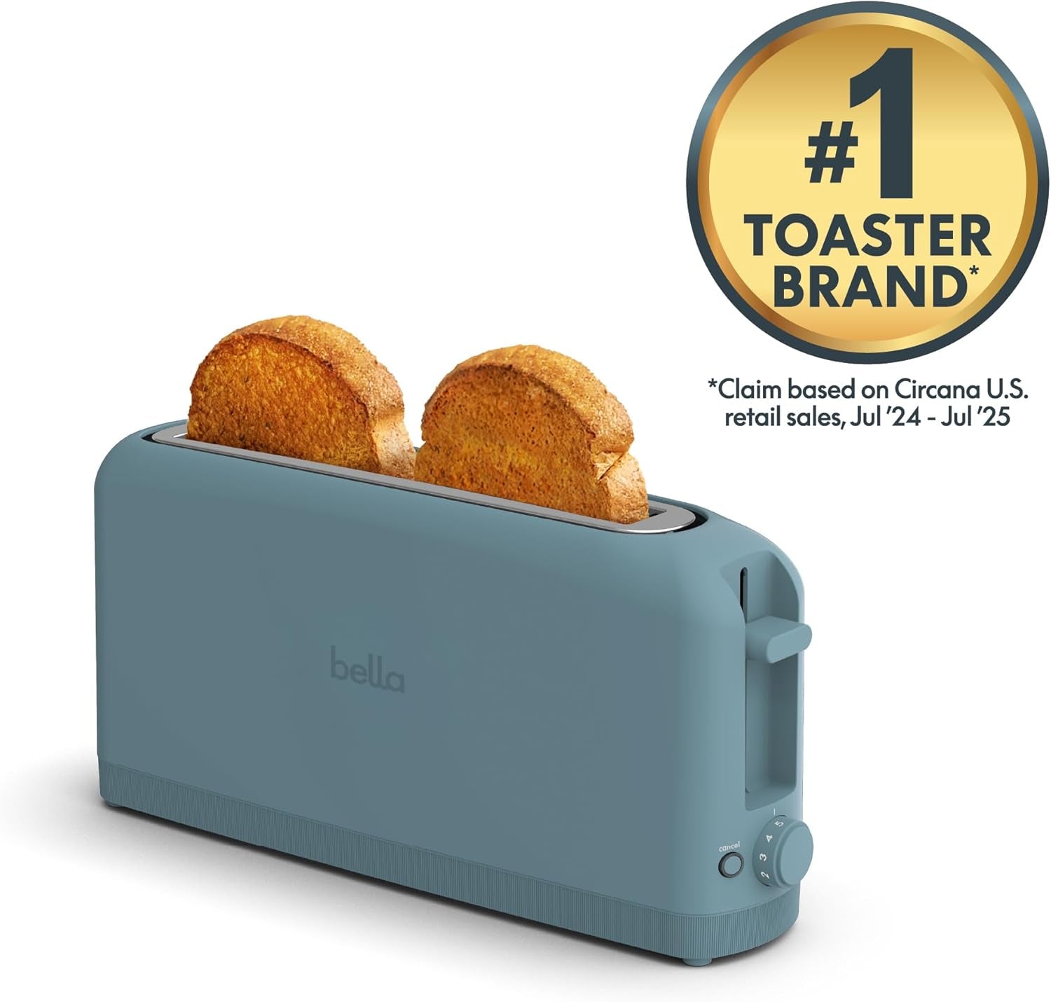 Ultra-Slim 2-Slice Long Slot Toaster | Space-Saving RV & Camper Kitchen (Surf) 900 Watt