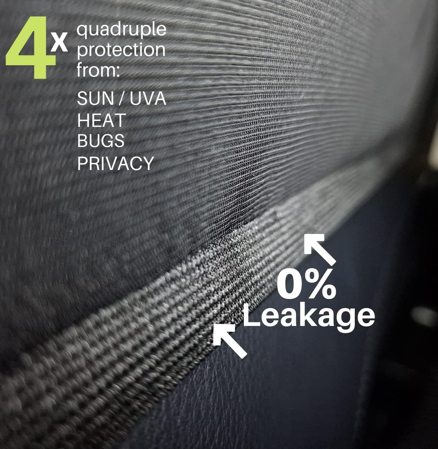 2-Pack Breathable Truck Window Sun Shades | Slip-On Mesh Bug Screen & Heat Shield