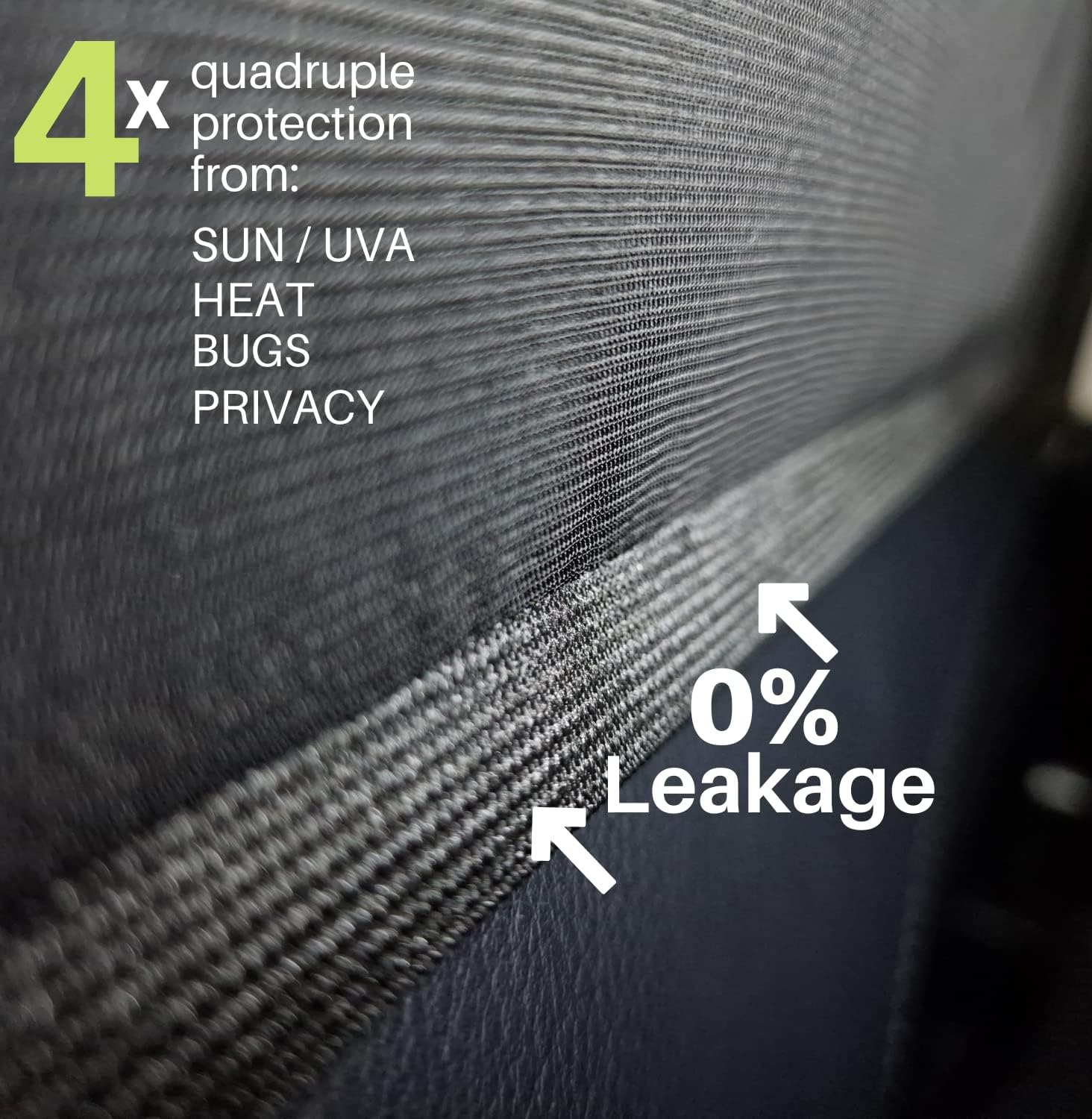 2-Pack Breathable Truck Window Sun Shades | Slip-On Mesh Bug Screen & Heat Shield