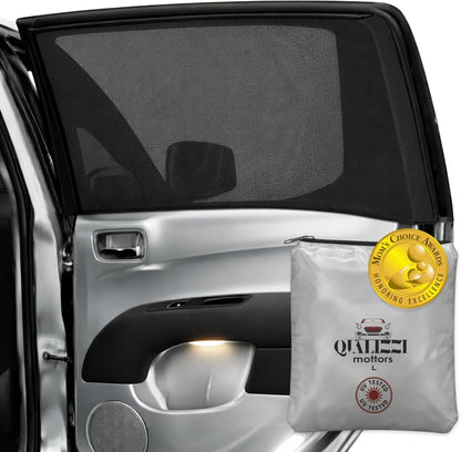 2-Pack Breathable Truck Window Sun Shades | Slip-On Mesh Bug Screen & Heat Shield