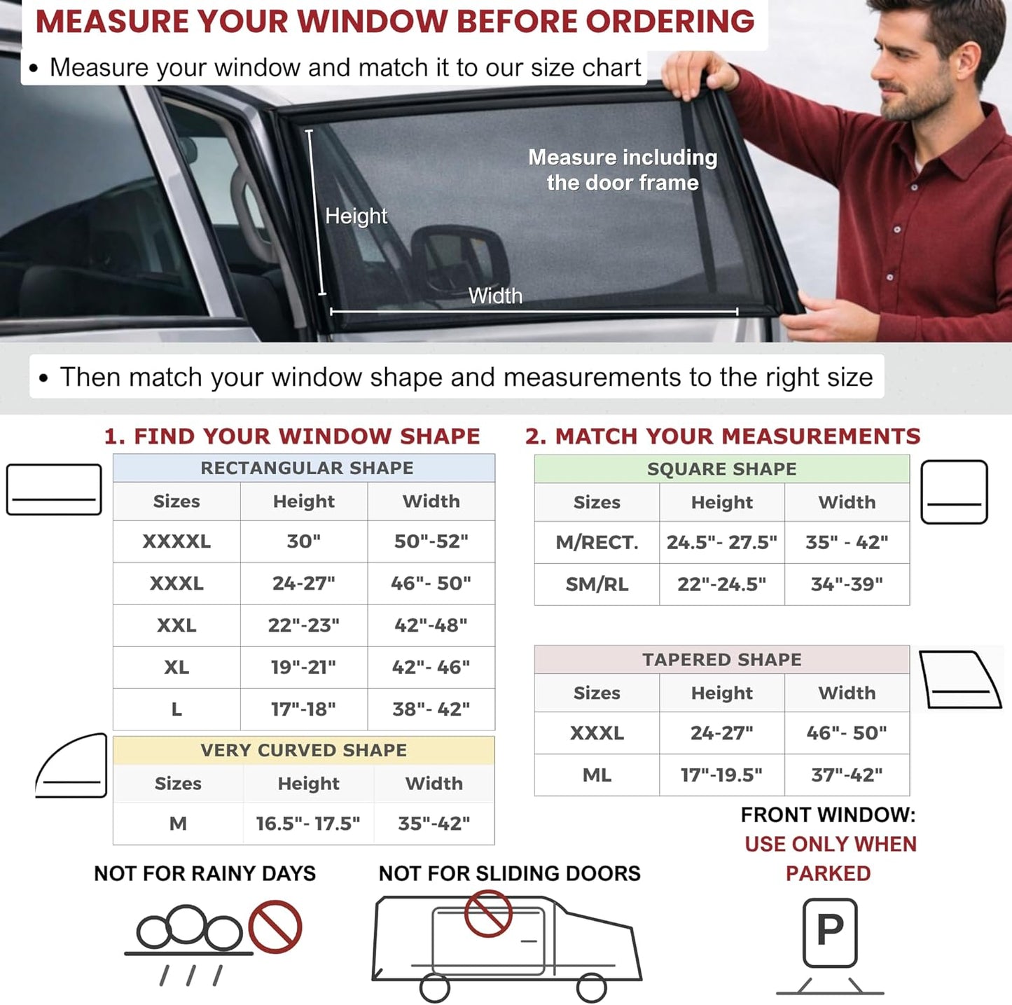 2-Pack Breathable Truck Window Sun Shades | Slip-On Mesh Bug Screen & Heat Shield
