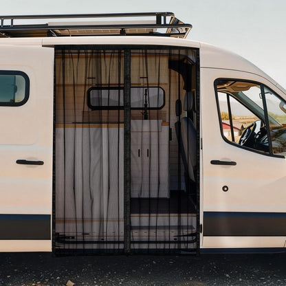Van Bug Screen with Strong Magnetic Fixation and Closure, Sliding Van Door Curtain Fits Mercedes Sprinter Mid/High Roof & Ford Transit Mid/High Roof, Easy to Install and Remove, 83"(H) X 59"(W)