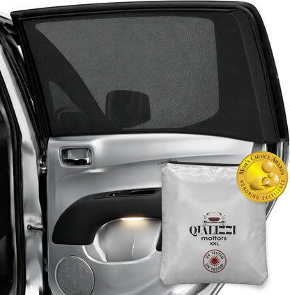 2-Pack Breathable Truck Window Sun Shades | Slip-On Mesh Bug Screen & Heat Shield