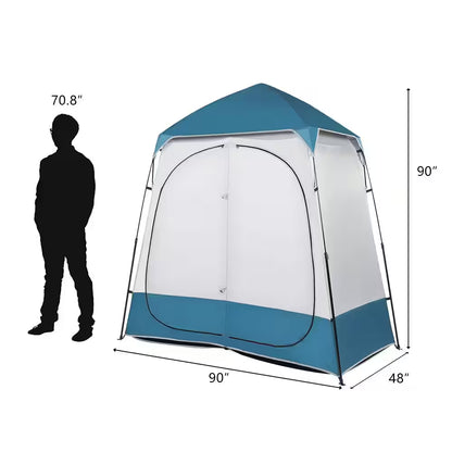 Portable 2-Person Pop-Up Privacy Tent | Blue Camp Changing Room & Shower Shelter