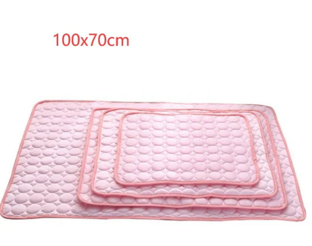 Portable Ice Silk Pet Cooling Mat | Summer Travel Bed for Camp Dogs & Cats