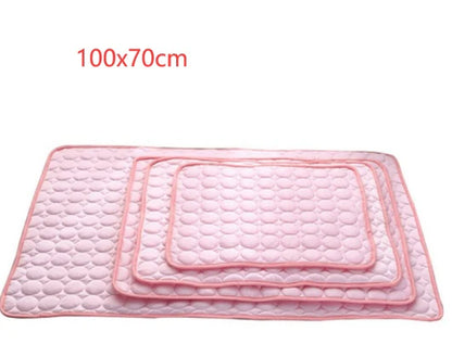 Portable Ice Silk Pet Cooling Mat | Summer Travel Bed for Camp Dogs & Cats