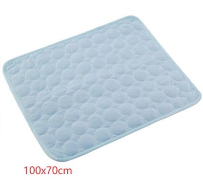 Portable Ice Silk Pet Cooling Mat | Summer Travel Bed for Camp Dogs & Cats
